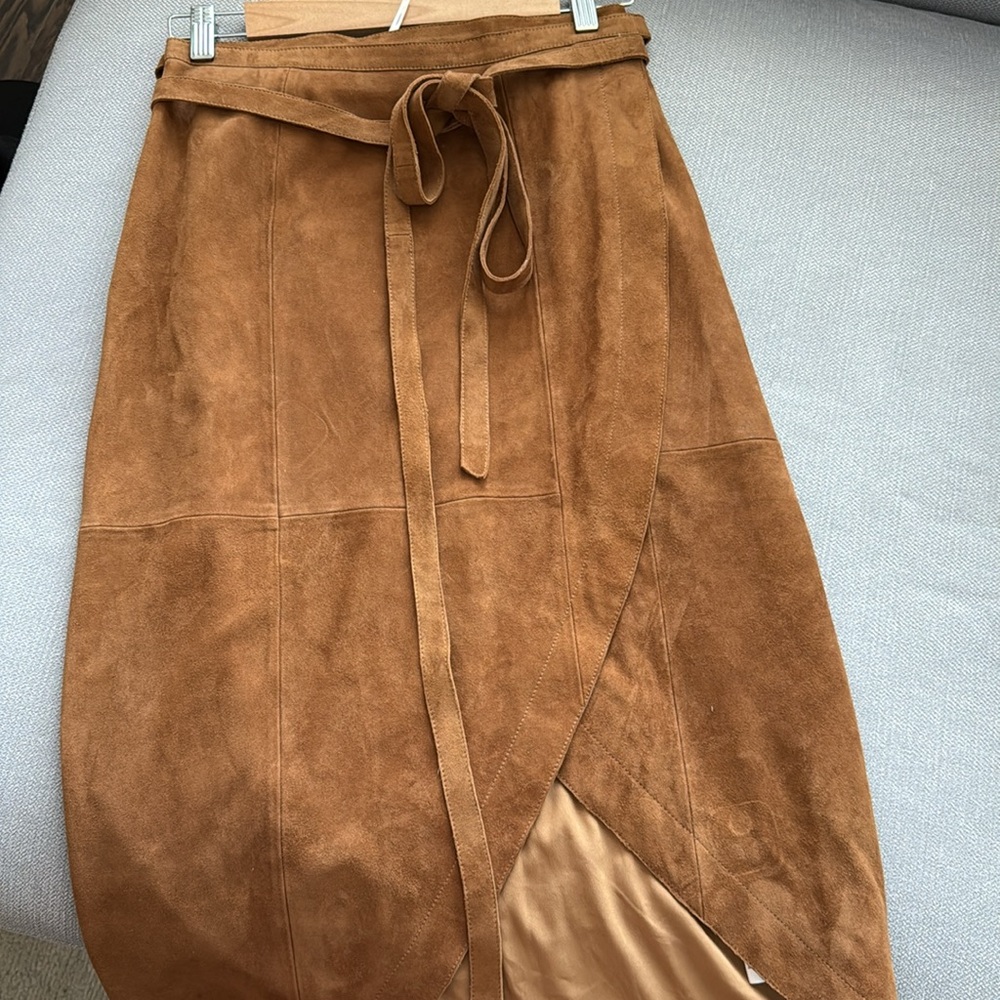 Free People Tan Suede Midi Skirt - Picture 11 of 13